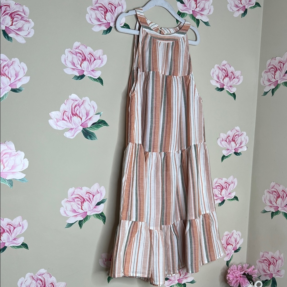 Chelsea & Violet Striped Sleeveless Kids Dress. Y-29